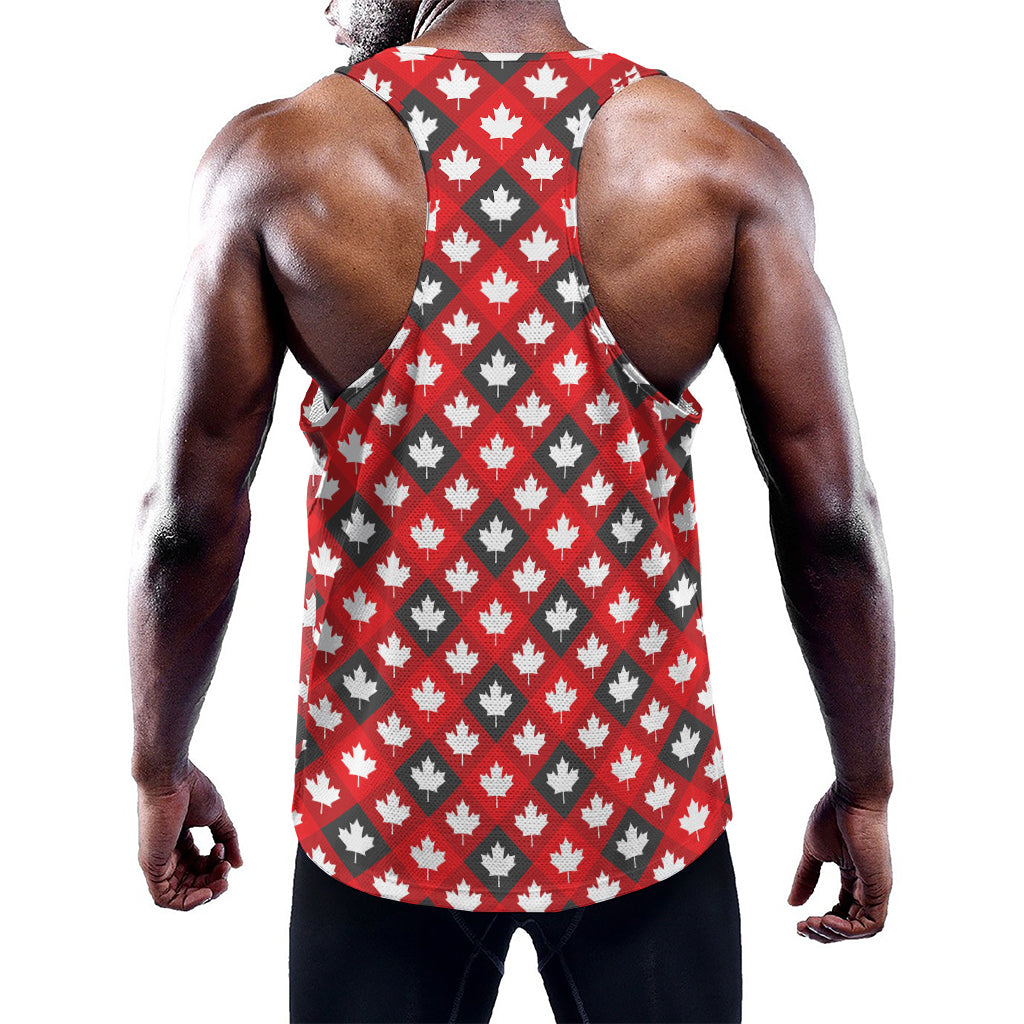 Canada Maple Leaf Pattern Print Training Tank Top