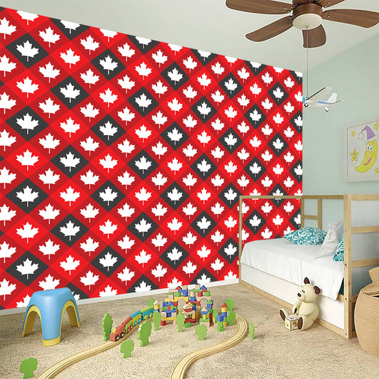 Canada Maple Leaf Pattern Print Wall Sticker