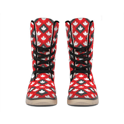 Canada Maple Leaf Pattern Print Winter Boots