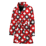Canada Maple Leaf Pattern Print Women's Bathrobe