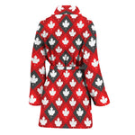 Canada Maple Leaf Pattern Print Women's Bathrobe