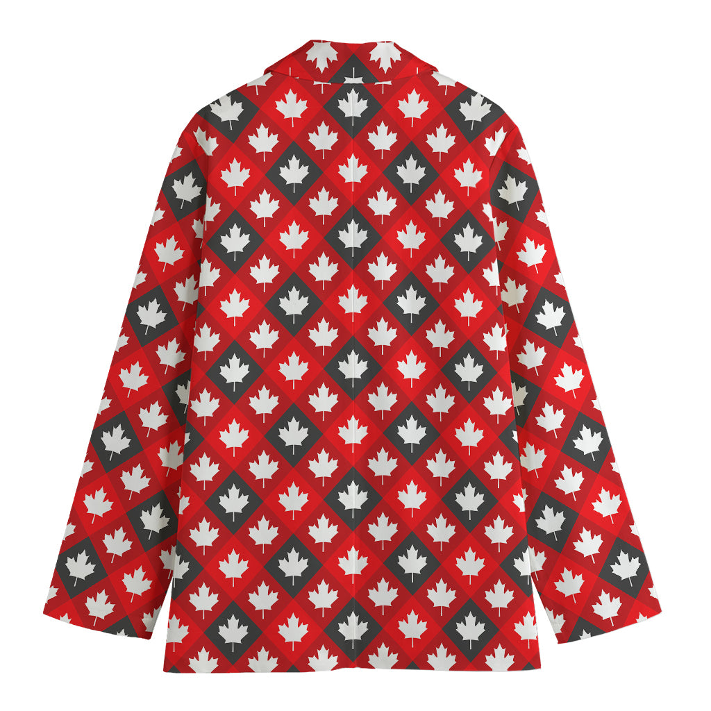 Canada Maple Leaf Pattern Print Women's Blazer