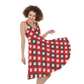 Canada Maple Leaf Pattern Print Sleeveless Knee Length Dress