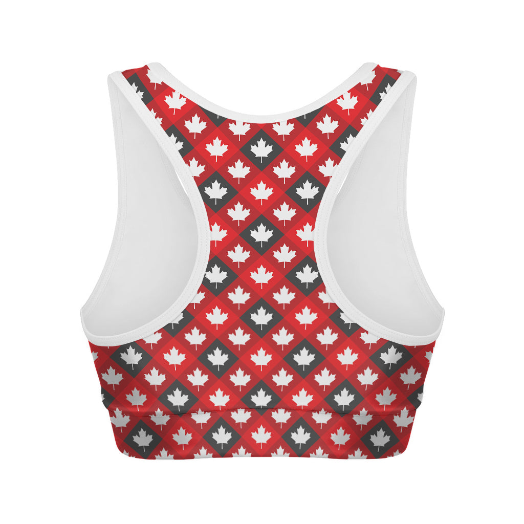 Canada Maple Leaf Pattern Print Women's Sports Bra