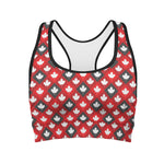 Canada Maple Leaf Pattern Print Women's Sports Bra
