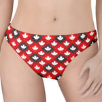 Canada Maple Leaf Pattern Print Women's Thong