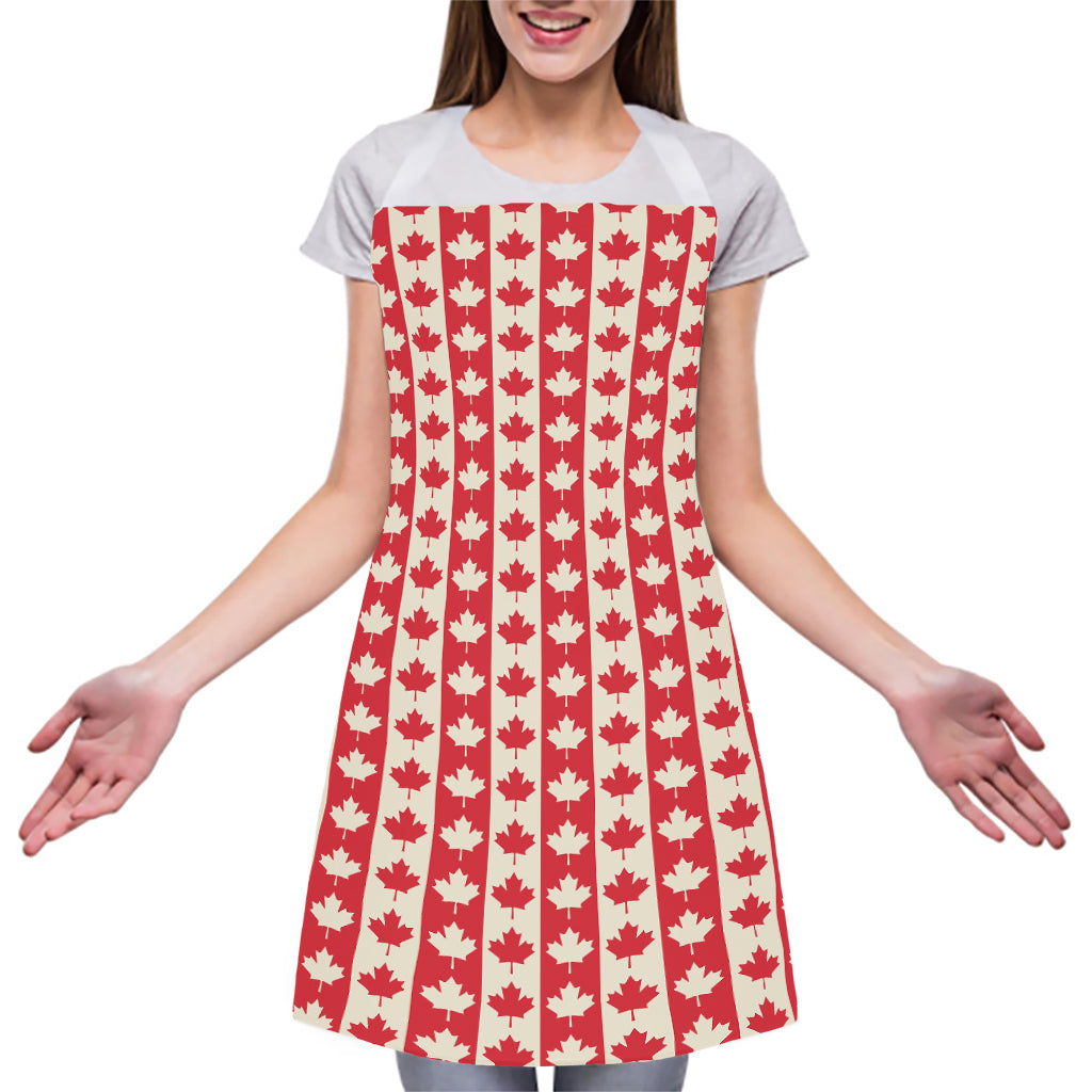 Canadian Maple Leaf Pattern Print Adjustable Apron