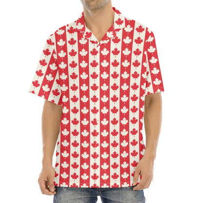 Canadian Maple Leaf Pattern Print Aloha Shirt