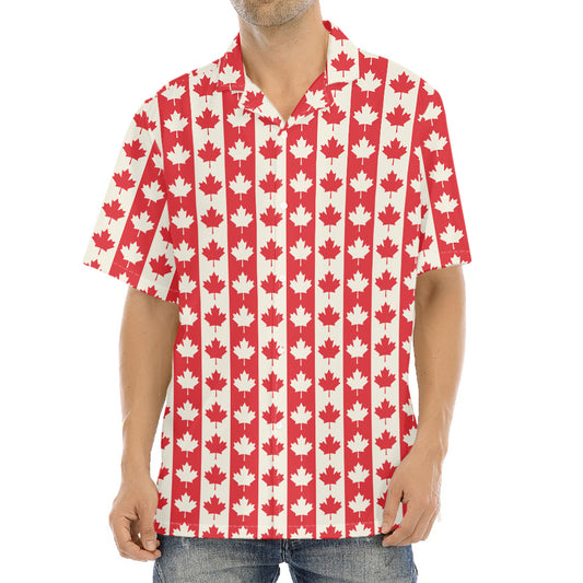 Canadian Maple Leaf Pattern Print Aloha Shirt