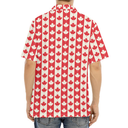 Canadian Maple Leaf Pattern Print Aloha Shirt
