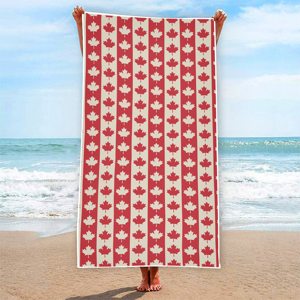 Canadian Maple Leaf Pattern Print Beach Towel