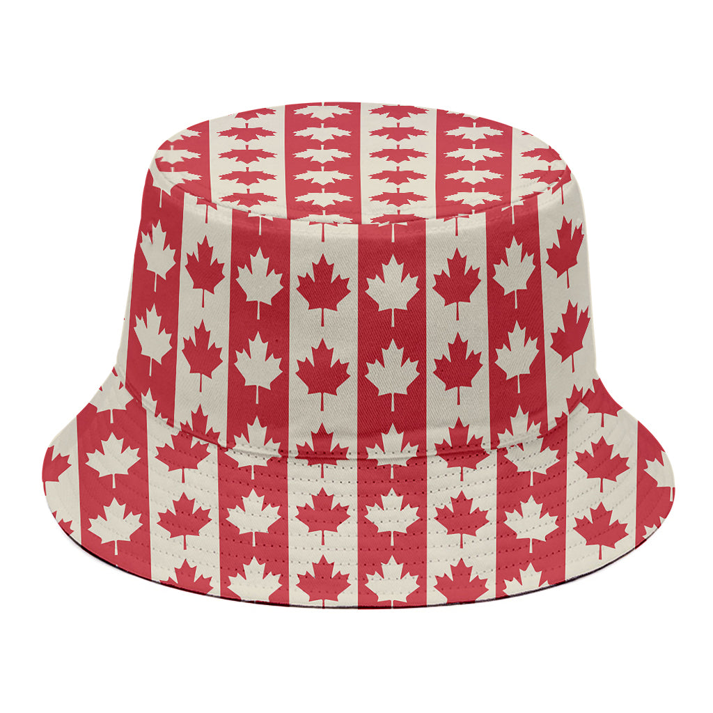 Canadian Maple Leaf Pattern Print Bucket Hat