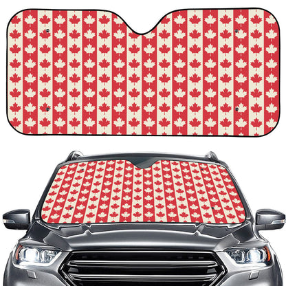 Canadian Maple Leaf Pattern Print Car Windshield Sun Shade
