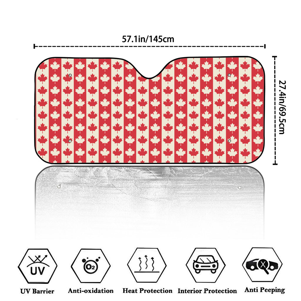 Canadian Maple Leaf Pattern Print Car Windshield Sun Shade
