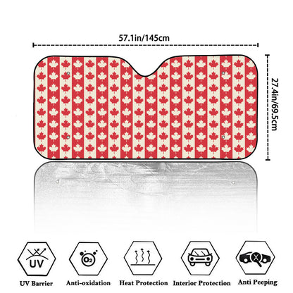 Canadian Maple Leaf Pattern Print Car Windshield Sun Shade