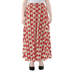 Canadian Maple Leaf Pattern Print Chiffon Maxi Skirt