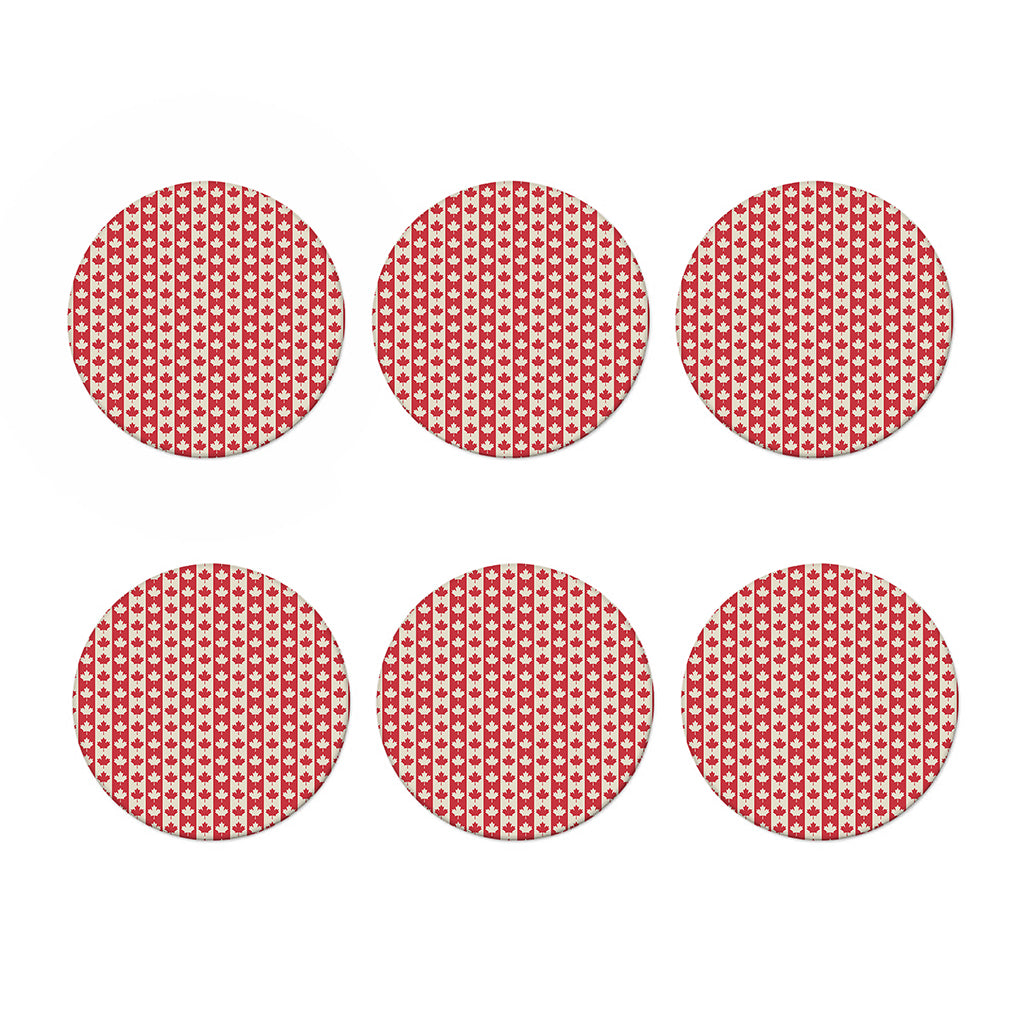 Canadian Maple Leaf Pattern Print Coaster Set