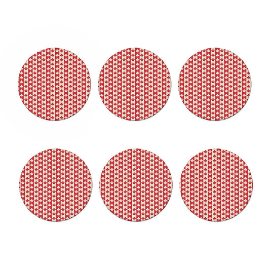Canadian Maple Leaf Pattern Print Coaster Set