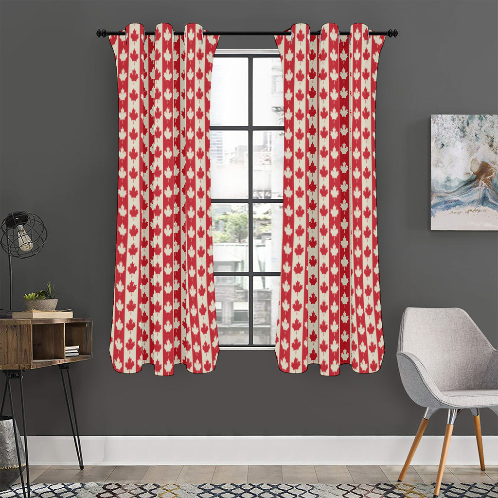 Canadian Maple Leaf Pattern Print Curtain