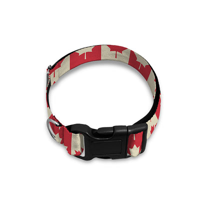 Canadian Maple Leaf Pattern Print Dog Collar