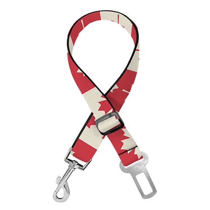 Canadian Maple Leaf Pattern Print Dog Seat Belt