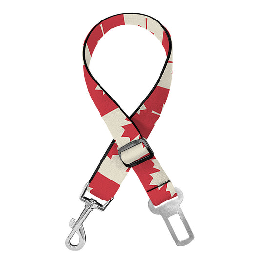 Canadian Maple Leaf Pattern Print Dog Seat Belt