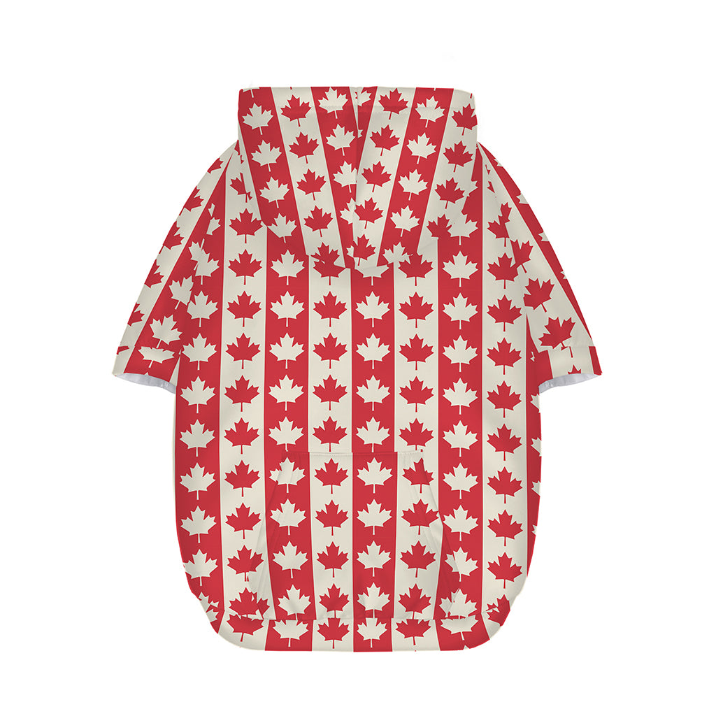 Canadian Maple Leaf Pattern Print Dog Zip Up Hoodie