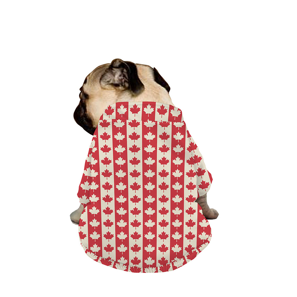 Canadian Maple Leaf Pattern Print Dog Zip Up Jacket