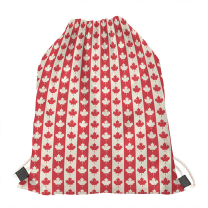 Canadian Maple Leaf Pattern Print Drawstring Bag