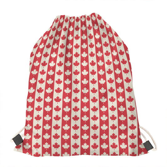 Canadian Maple Leaf Pattern Print Drawstring Bag