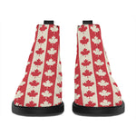 Canadian Maple Leaf Pattern Print Flat Ankle Boots