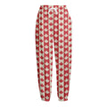 Canadian Maple Leaf Pattern Print Fleece Lined Knit Pants