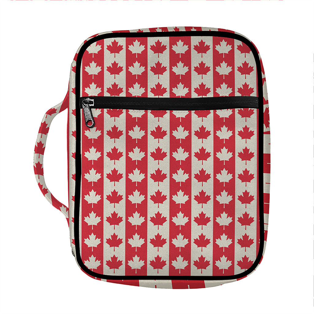Canadian Maple Leaf Pattern Print Front Pocket Bible Bag