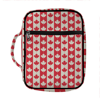 Canadian Maple Leaf Pattern Print Front Pocket Bible Bag