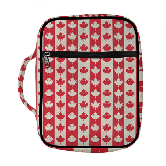 Canadian Maple Leaf Pattern Print Front Pocket Bible Bag