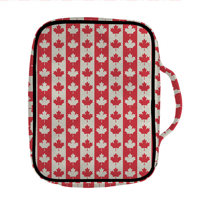 Canadian Maple Leaf Pattern Print Front Pocket Bible Bag