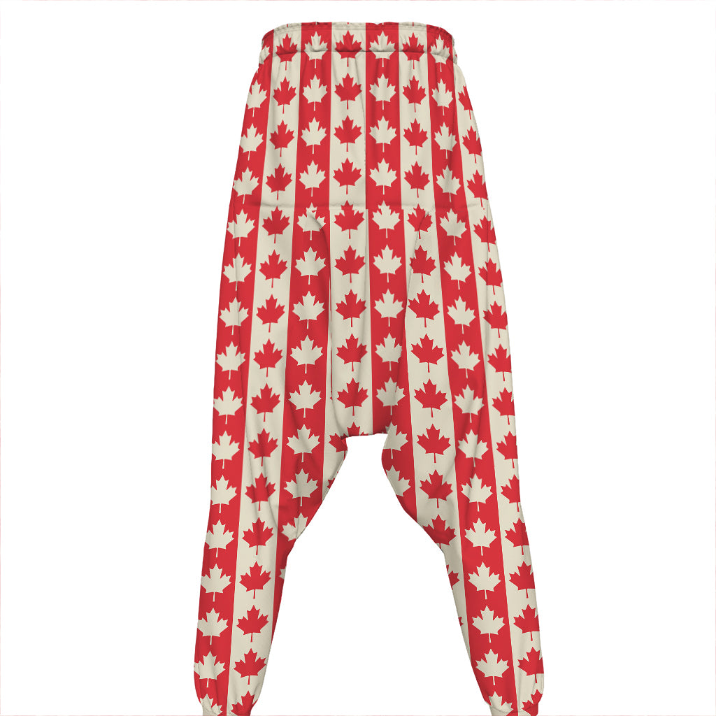 Canadian Maple Leaf Pattern Print Hammer Pants