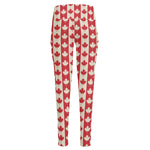 Canadian Maple Leaf Pattern Print High-Waisted Pocket Leggings