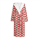 Canadian Maple Leaf Pattern Print Hooded Bathrobe