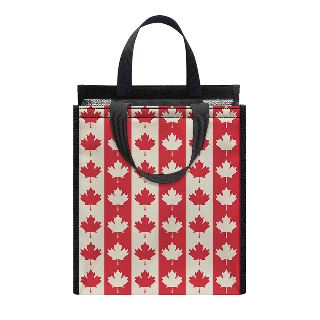 Canadian Maple Leaf Pattern Print Insulated Lunch Tote