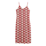 Canadian Maple Leaf Pattern Print Jersey Midi Cami Dress