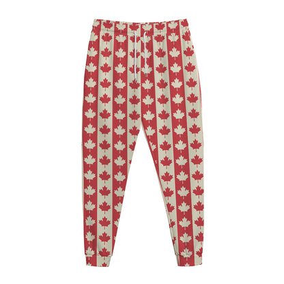 Canadian Maple Leaf Pattern Print Jogger Pants