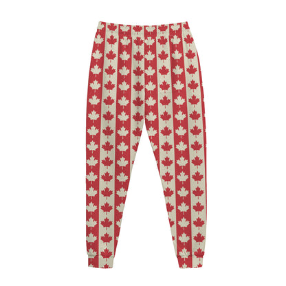 Canadian Maple Leaf Pattern Print Jogger Pants