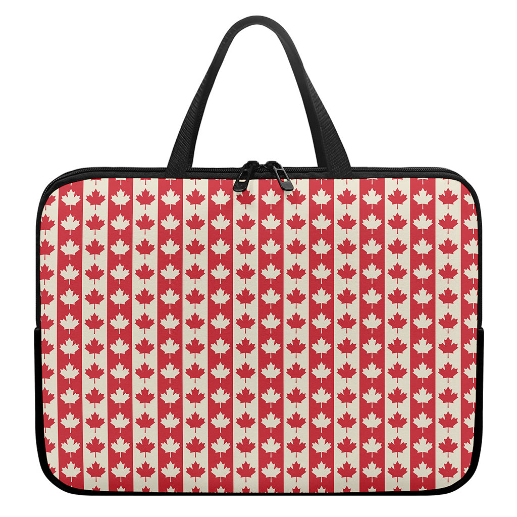 Canadian Maple Leaf Pattern Print Laptop Sleeve With Handle
