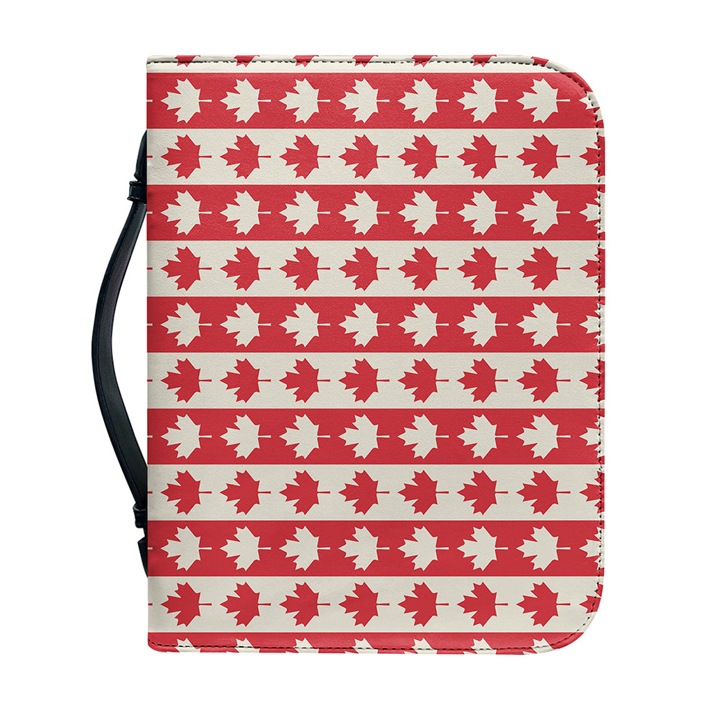 Canadian Maple Leaf Pattern Print Leather Bible Cover