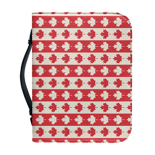 Canadian Maple Leaf Pattern Print Leather Bible Cover