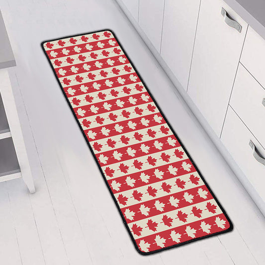 Canadian Maple Leaf Pattern Print Long Kitchen Mat