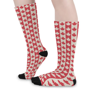 Canadian Maple Leaf Pattern Print Long Socks