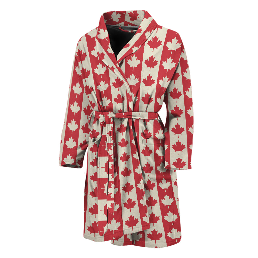 Canadian Maple Leaf Pattern Print Men's Bathrobe