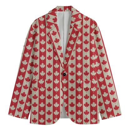 Canadian Maple Leaf Pattern Print Men's Blazer